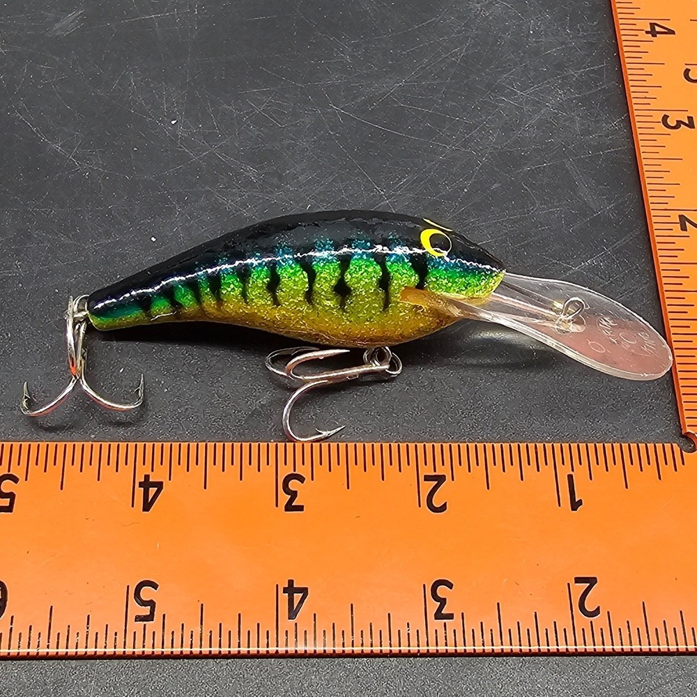 Strike King Deep Diving Crankbait Green Gold Black Glitter Striped Fishing Lure